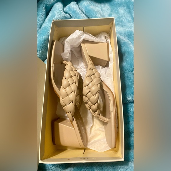 NIB Marc Fisher Galynite Braided Thong Heel Sandals 9M - Picture 5 of 12